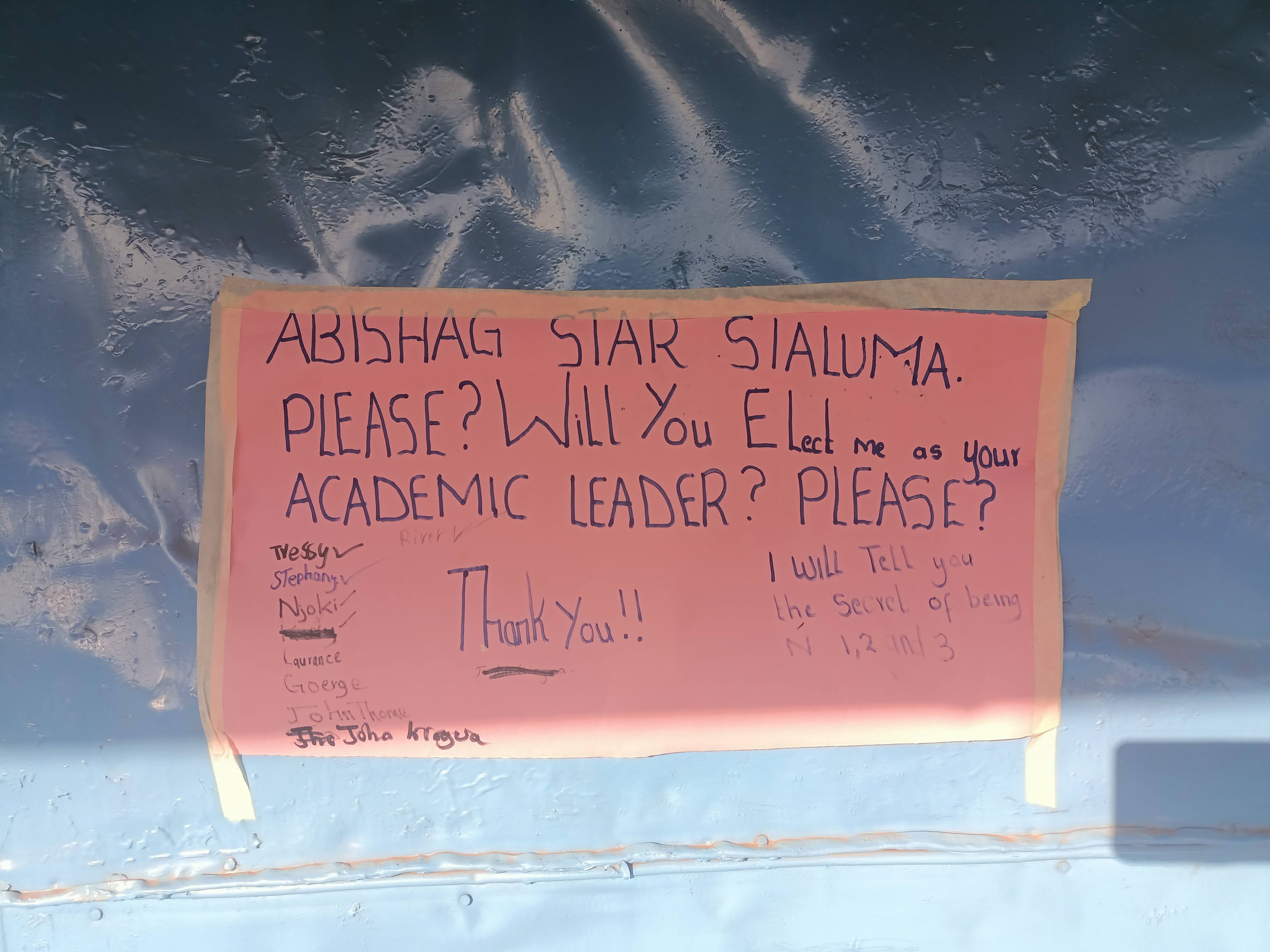 A student-leadership campaign poster